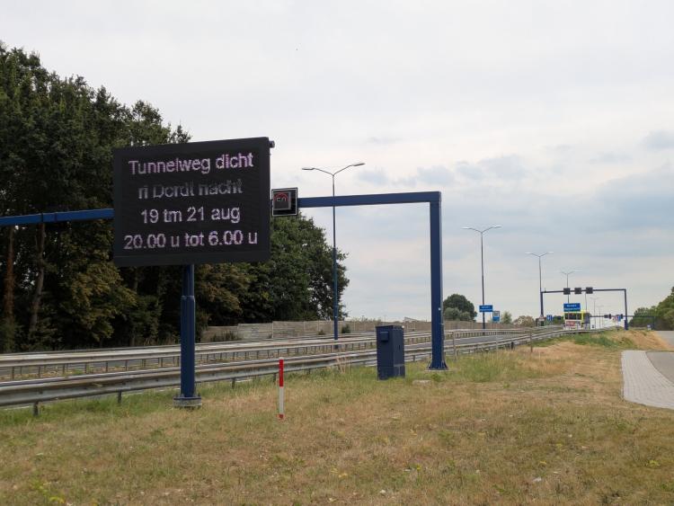 Avond- en nachtafsluiting Kiltunnel richting Dordrecht op 19, 20 en mogelijk 21 augustus